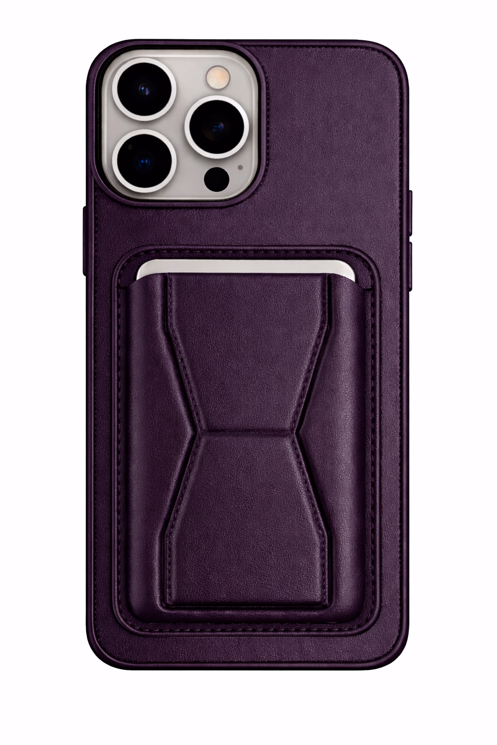 iPhone 15 Pro - GeoCard Stand Case - Deep Purple